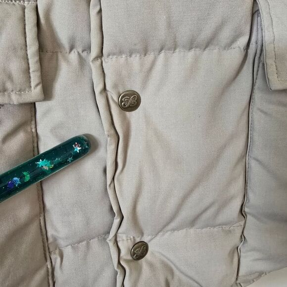 EDDIE BAUER Mens Goose Down Vest Size Medium Beige Outdoor Gorpecore - Picture 4 of 7